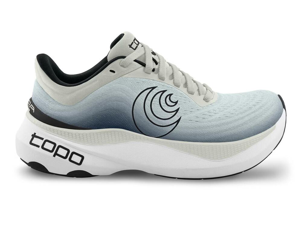 NEW TOPO ATHLETIC men's aura running shoes in grey/charcoal